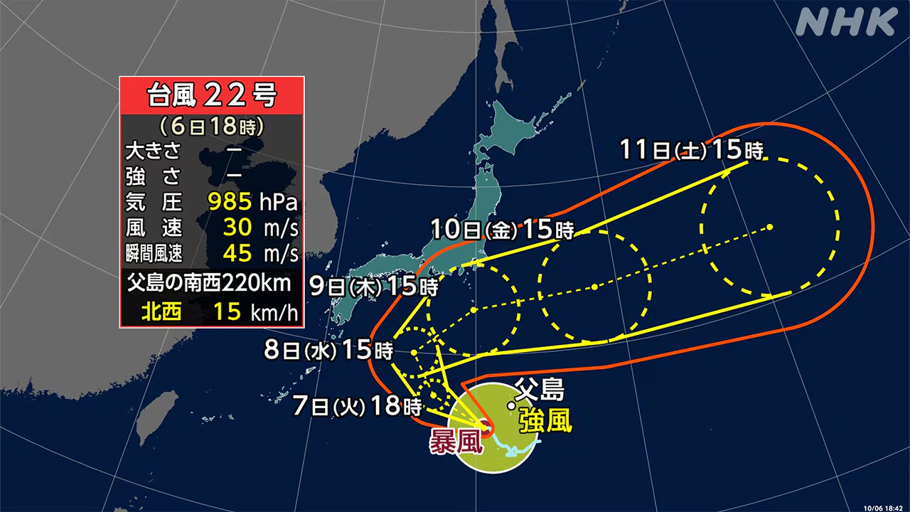 台風22号日本の近くにくるかもしれない